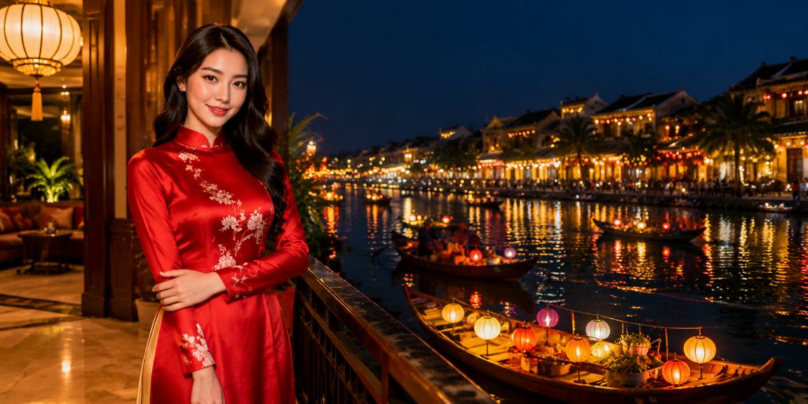 Phố cổ Hội An lung linh về đêm, bối cảnh người dùng theo dõi kèo bóng đá và cá cược qua điện thoại